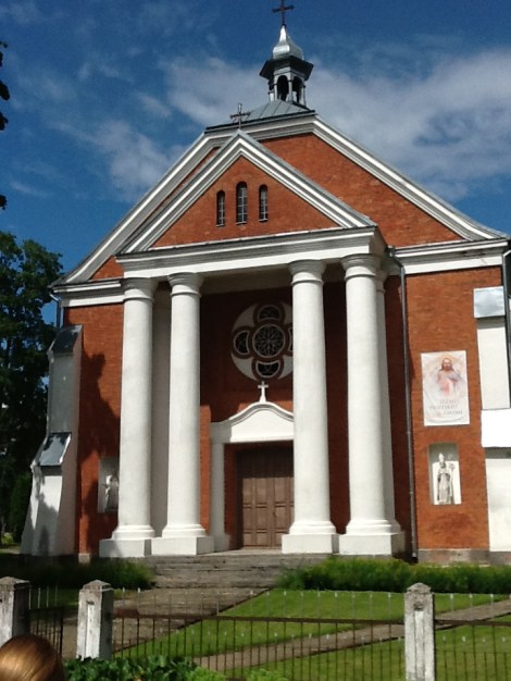 Vadzgirys Church in Tauragė County, in western part of Lithuania. Many ancestors of Giedroyc family were living in surroundings of small town Vadzgirys.